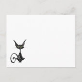 迷信的な黒猫はがき招待状 インビテーションポストカード (裏面)