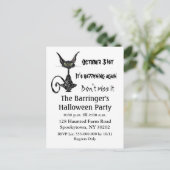 迷信的な黒猫はがき招待状 インビテーションポストカード (スタンド正面)