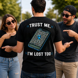 迷子の仲間「私も迷子です」GPS Tシャツ