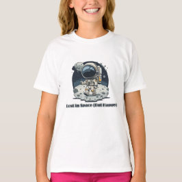 迷子の宇宙飛行士 (だけど幸せ) – かわいい宇宙飛行士デザイン Tシャツ