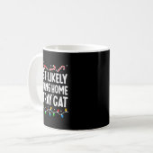 迷子の猫を家に連れて帰りそうな人とおそろいのクリスマス コーヒーマグカップ (正面左)
