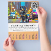 迷子犬テンプレート はがしやすいタイプ チラシ (手)