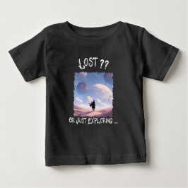 迷子?? それとも探索中...砂漠キャンプ ベビーTシャツ