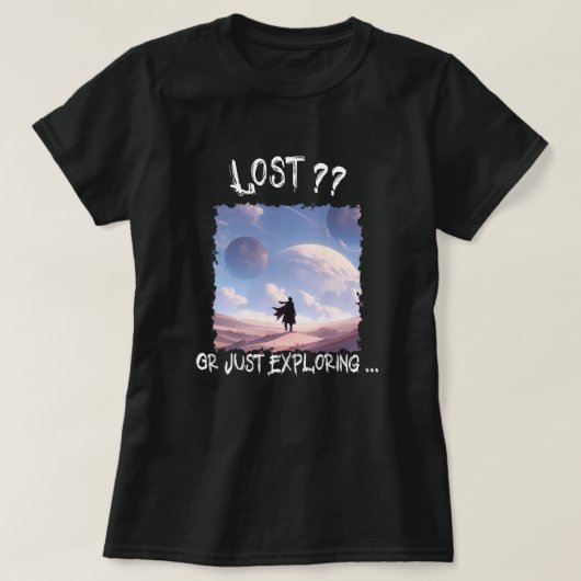 迷子?? それとも探索中...砂漠キャンプ Tシャツ (デザイン正面)
