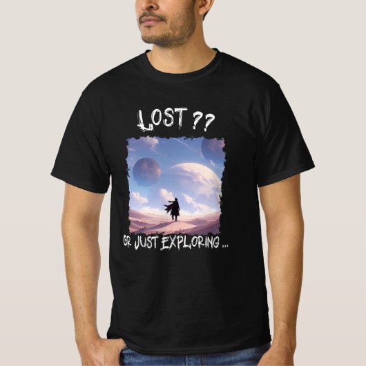 迷子?? それとも探索中...砂漠キャンプ Tシャツ (正面)