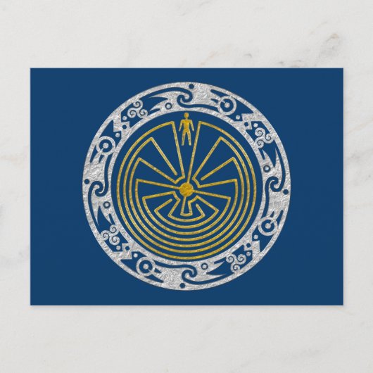 迷宮の男 - オーナメント ゴールド シルバー ポストカード (正面)