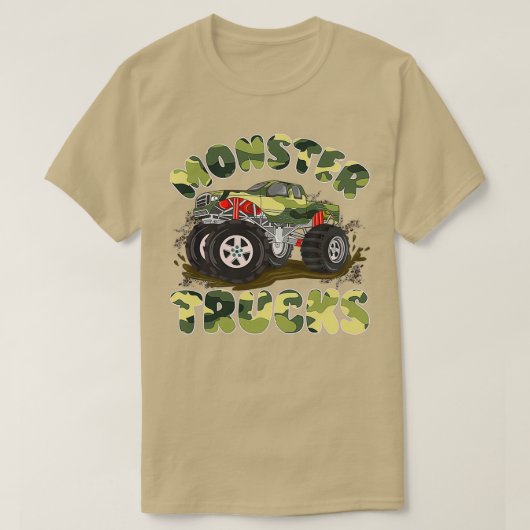 迷彩おもしろい誕生日モンスタートラックギフト Tシャツ (デザイン正面)