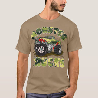 迷彩おもしろい誕生日モンスタートラックギフト Tシャツ