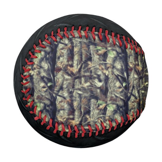 迷彩とブラックダイヤモンドプレート 野球ボール (正面左)