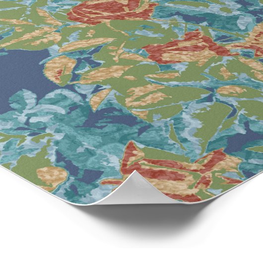 迷彩と花 ポスター (角)