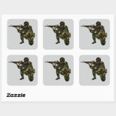 迷彩の兵士 スクエアシール (シート)