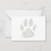 迷彩の犬の足あと モノグラム付罫線入りメモ帳 ノートカード (裏面)