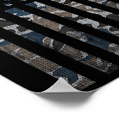 迷彩アメリカ国旗 カモ 軍事 7月4日 ポスター (角)