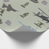 迷彩グリーンカモフラージュ軍用デザイン ラッピングペーパー (角)