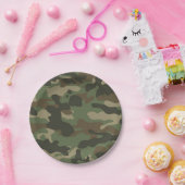 迷彩グリーン迷彩柄軍パターン ペーパープレート (パーティー)