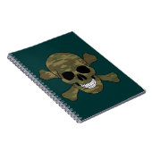迷彩スカル及びクロスボーンズ手帳 ノートブック (右側)
