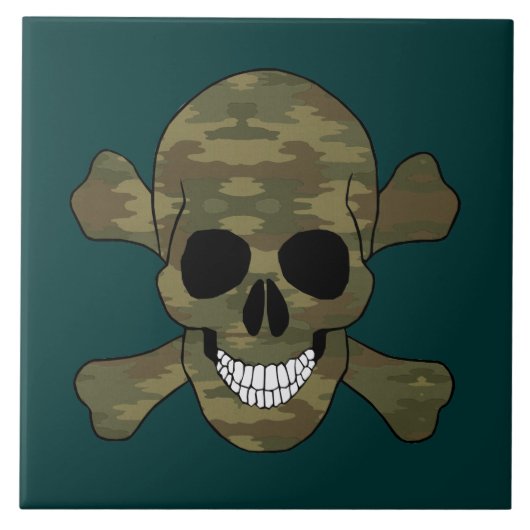 迷彩スカル及びクロスボーンタイル タイル (正面)