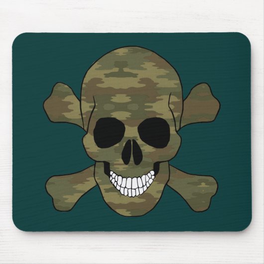 迷彩スカル及びクロスボーンマウスパッド マウスパッド (正面)
