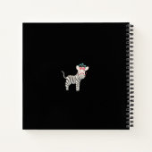 迷彩ゼブラ with ブルーフラワー スパイラルノートブック ノートブック (裏面)