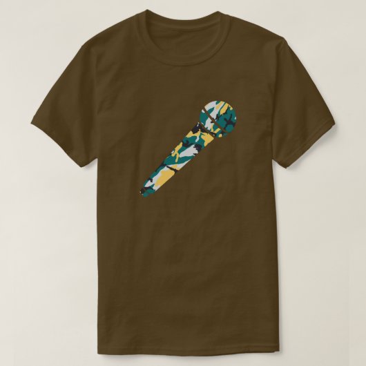 迷彩デザイン マイク 湖畔 Tシャツ (デザイン正面)