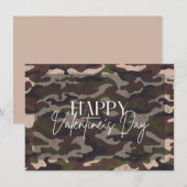 迷彩ハッピーバレンタインデーカード 招待状 (正面/裏面)