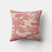 迷彩バラ金ゴールド赤面ピンク迷彩柄陸軍パターン クッション (裏面)