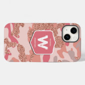 迷彩バラ金ゴールド赤面ピンク迷彩柄陸軍パターン Case-Mate iPhoneケース (裏面 (横))