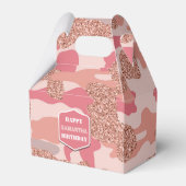 迷彩バラ金ゴールド赤面ピンク迷彩柄陸軍誕生日 フェイバーボックス (正面サイド)