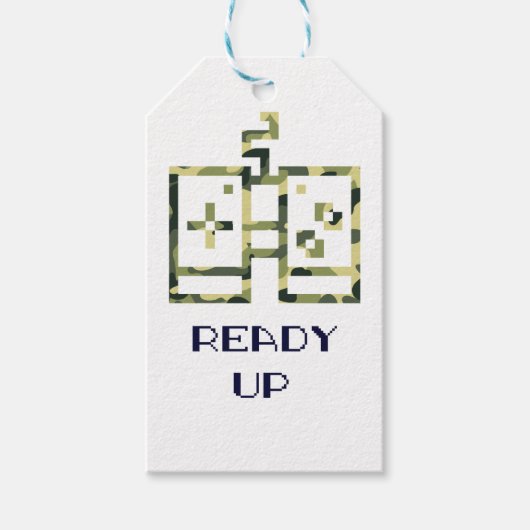 迷彩ビデオゲームコントローラ準備ゲーマー ギフトタグ (正面)