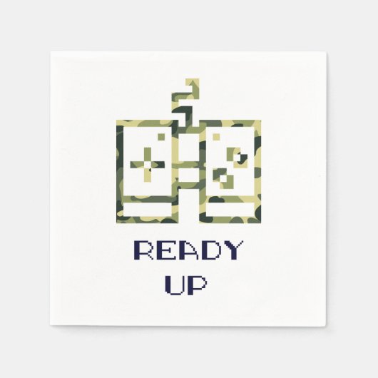 迷彩ビデオゲームコントローラ準備ゲーマー スタンダードカクテルナプキン (正面)