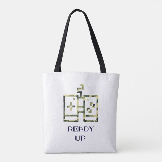 迷彩ビデオゲームコントローラ準備ゲーマー トートバッグ (裏面)