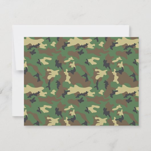 迷彩プリント絵を描ボール誕生日パーティー 招待状 (裏面)