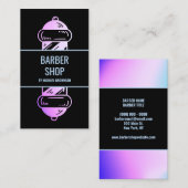 迷彩ホログラフィックピンクパープル理容師ポール 名刺 (正面/裏面)