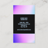 迷彩ホログラフィックピンクパープル理容師ポール 名刺 (裏面)