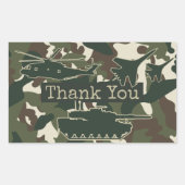 迷彩党お願いステッカーありがとう 長方形シール (正面)