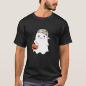 迷彩帽子を後ろ向きに被ったかわいいおばけ クール Tシャツ (正面)