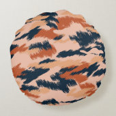 迷彩抽象芸術:ヴィンテージシームレス壁紙。 ラウンドクッション (裏面)