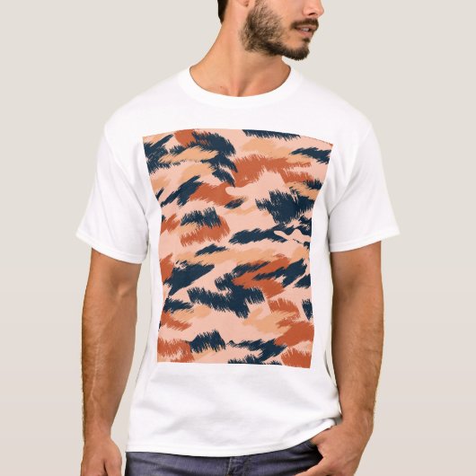 迷彩抽象芸術:ヴィンテージシームレス壁紙。 Tシャツ (正面)