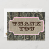 迷彩柄ありがとうポストカードピンク ポストカード (正面/裏面)