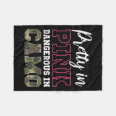 迷彩柄おもしろい狩りピンクグラフィック女性用及びガール フリースブランケット (正面(横))