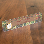 迷彩柄および革机用ネームプレート デスクネームプレート (側面)