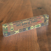 迷彩柄および革机用ネームプレート デスクネームプレート (側面)