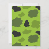 迷彩柄と鹿の〔雄ジカの〕枝角50th誕生日パーティー 招待状 (裏面)