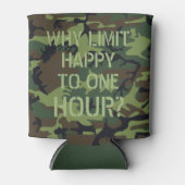迷彩柄なぜ幸せを1時間に制限 缶クーラー (正面)