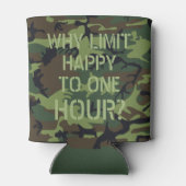 迷彩柄なぜ幸せを1時間に制限 缶クーラー (裏面)