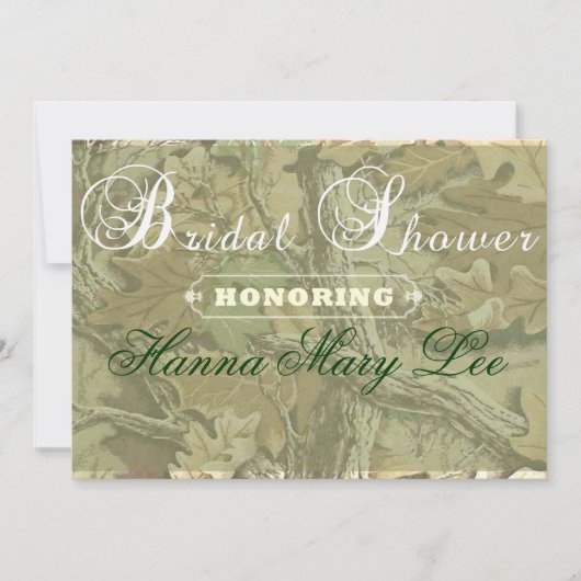 迷彩柄のエレガントなブライダルシャワーの招待状 招待状 (正面)