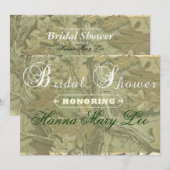 迷彩柄のエレガントなブライダルシャワーの招待状 招待状 (正面/裏面)