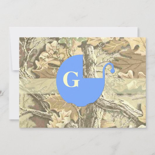 迷彩柄のエレガントなベビーシャワーの招待状 招待状 (正面)