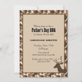 迷彩柄のシカの父の日のパーティの招待状 招待状 (正面)