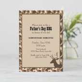 迷彩柄のシカの父の日のパーティの招待状 招待状 (スタンド正面)